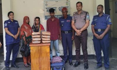 মদনে ২০ কেজি গাঁজাসহ ৩ মাদক কারবারি আটক