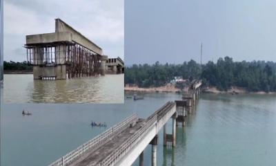 আলোচিত যাদুকাটা নদীতে নির্মাণাধীন সেতুর গার্ডার ভেঙে পড়েছে